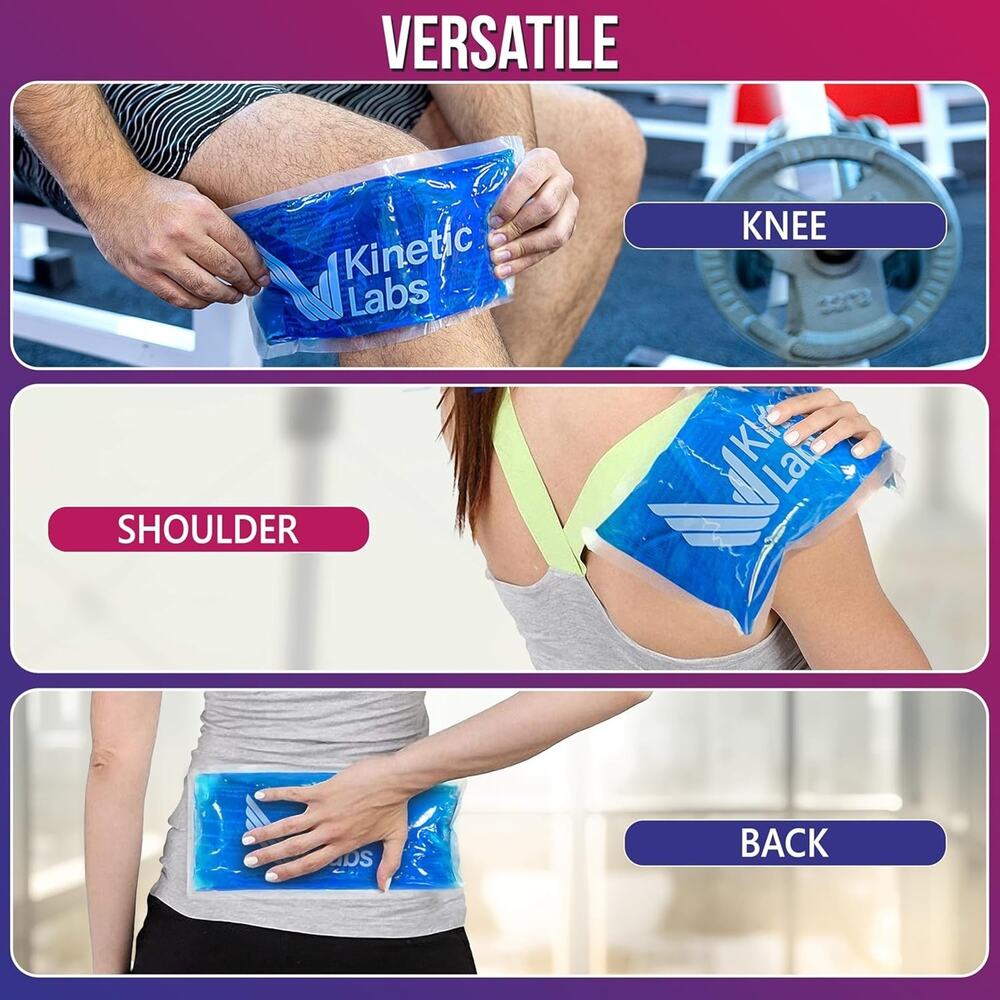 Reusable Gel Ice Packs for Injuries by Kinetic Labs (2 Pack) - Hot Cold Packs fo - Picture 2 of 3